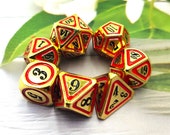 D D Metal Dice Set, 7PCS Metallic Ancient Copper Dice with Metal Case for DND Dungeons and Dragons Table Games Roly Playing Rolling