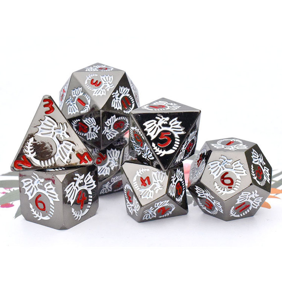 Polyhedral dice metal D&D dice set dragon dice cool dice Etsy