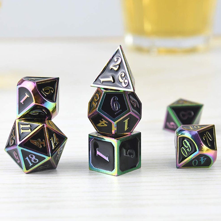 7PCS Set of Dice D&D Dice Metal Dice Dnd Dungeons and | Etsy