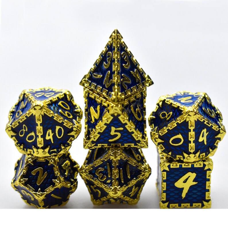 D&D Dice / Dragon Scale DND Dice Set / Metal Dice Set Etsy