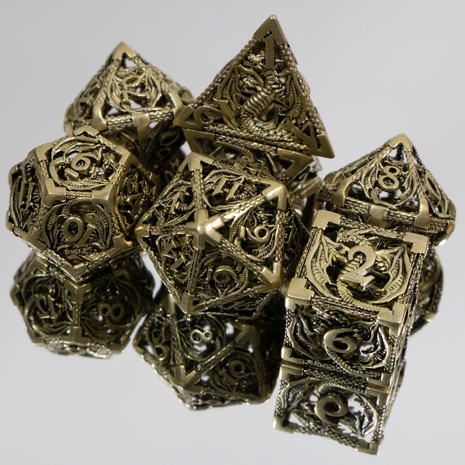 Hollow Metal DND Dice Set Polyhedral Dice Set D4 D6 D8 D10 D12 Etsy