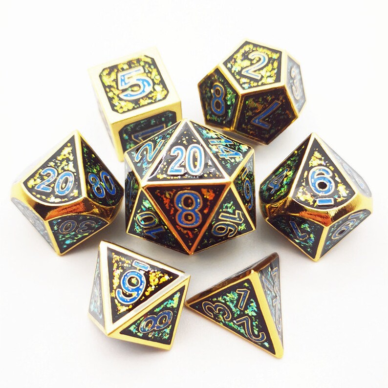 Metal Dice Role Playing Games D4 D6 D8 D10 D D12 D20 Board Etsy