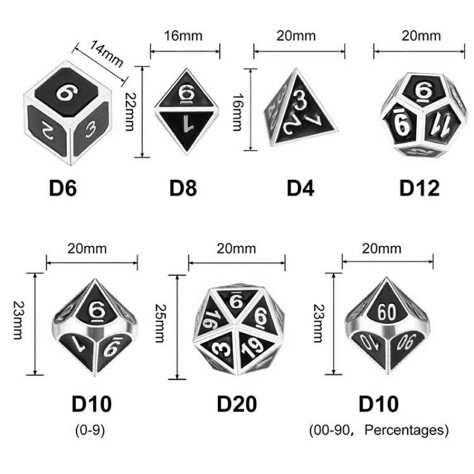 DND Dice Set Glow in the Dark Metal Dice Set Heavy Dice Green Etsy