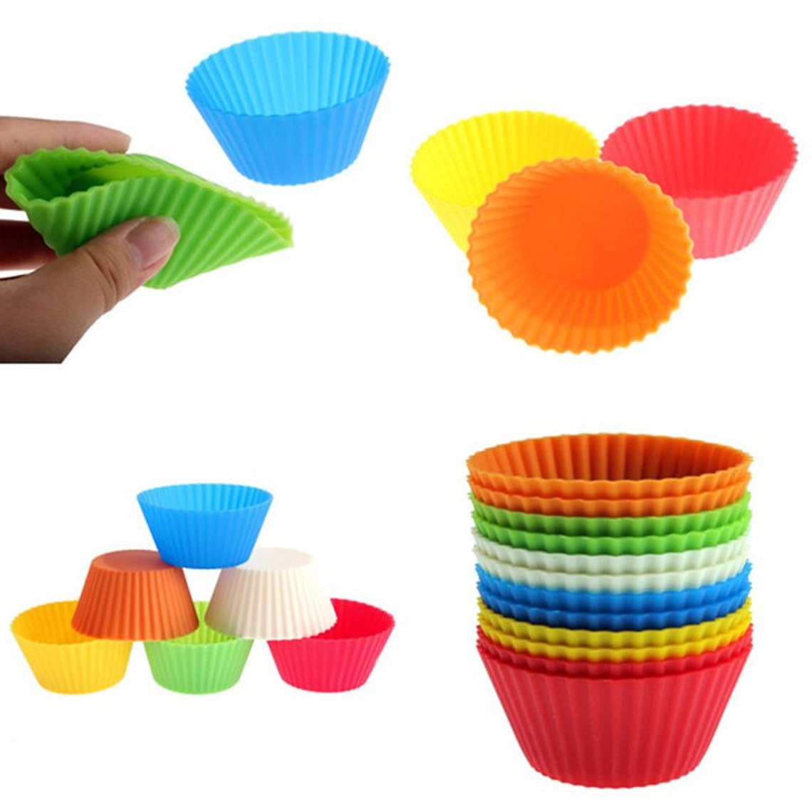 Silicone Cupcake Liners Baking Cups Nonstick Jumbo Reusable Etsy