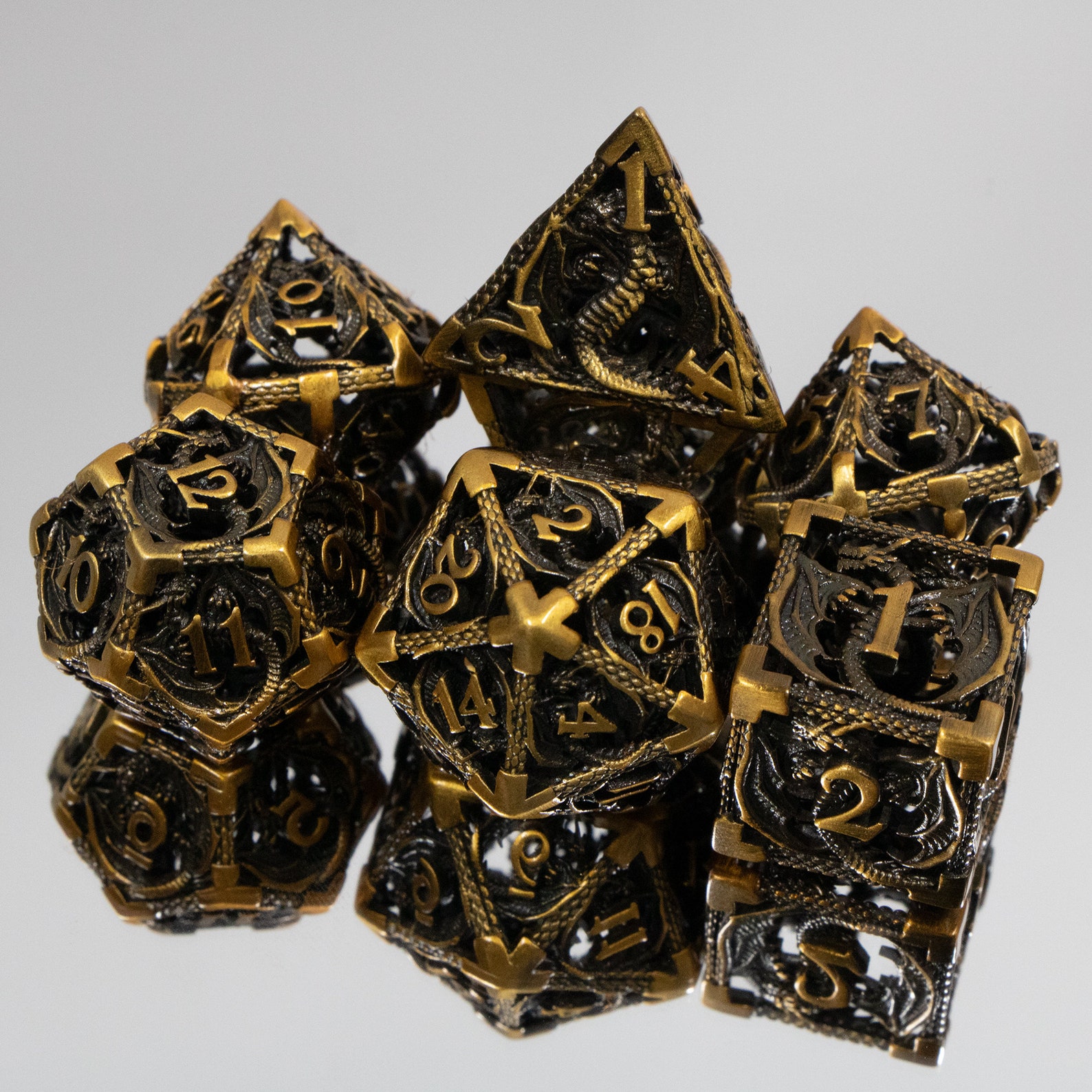 Hollow Metal DND Dice Set Polyhedral Dice Set D4 D6 D8 D10 D12 Etsy