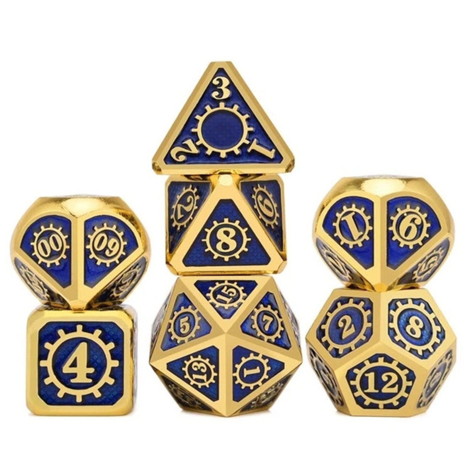 Mechanical DND Dice 7 Pieces Metal Dice Set DND Polyhedarl Etsy