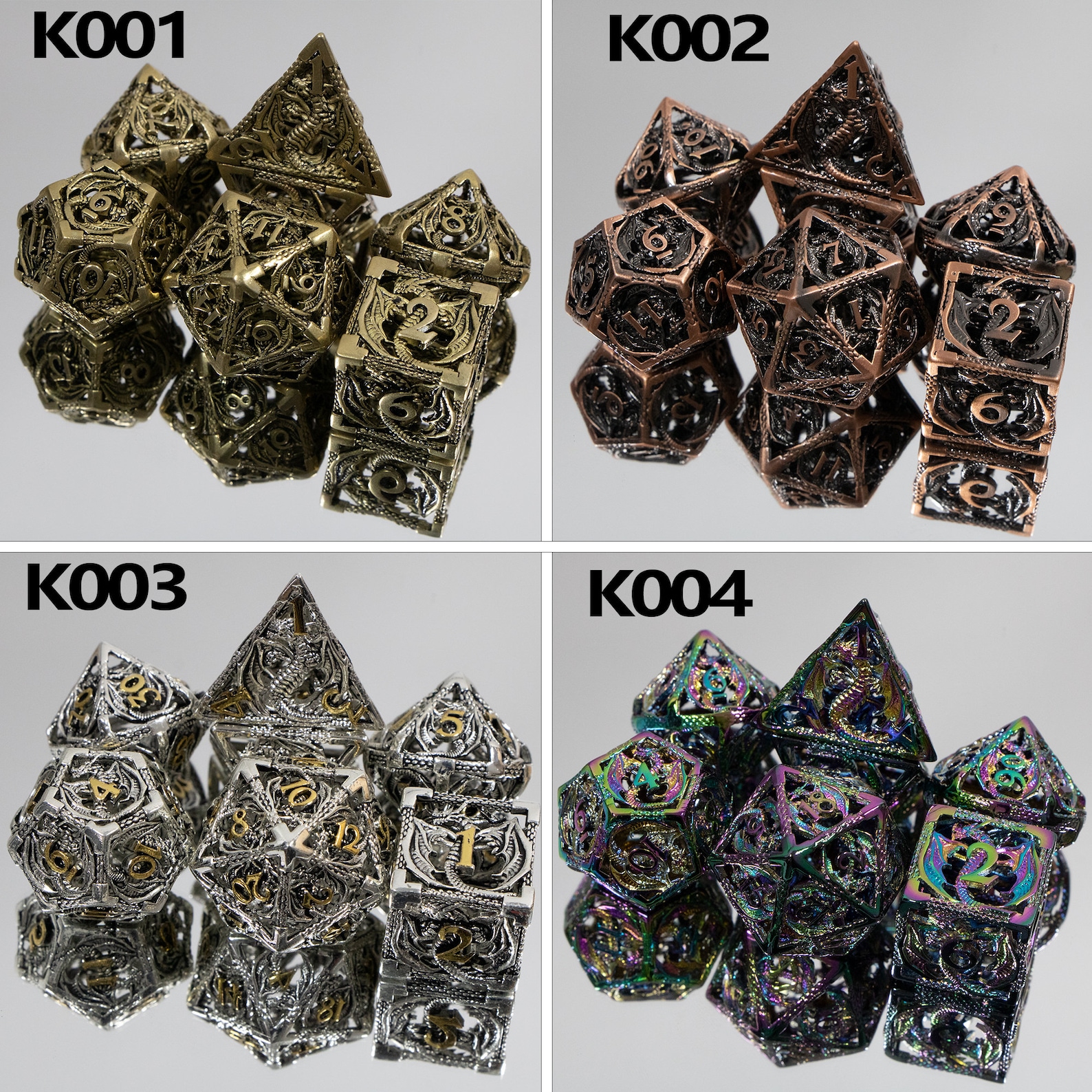 Hollow Metal DND Dice Set Polyhedral Dice Set D4 D6 D8 D10 D12 Etsy