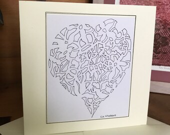 Colour In Valentines Card, romantic original card for lover, wife, girlfriend, boyfriend, husband. Make it unique and original