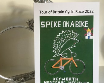 Tour of Britain Land Art Winner 2022 Keyworth Spike on a Bike, Hedgehog on a bike