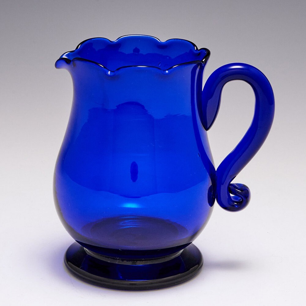 A Victorian Blue Glass Jug c1850 Etsy