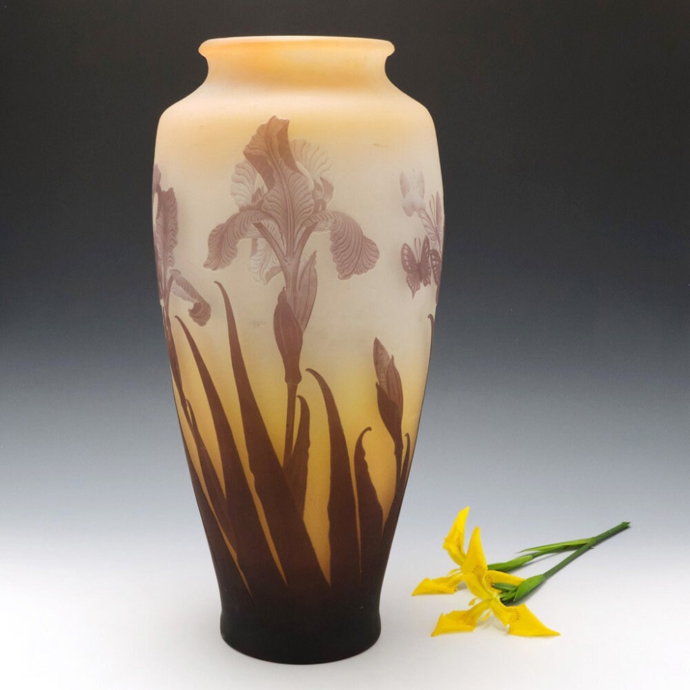 Image of A Very Tall Galle Cameo Glass Vase C1910