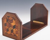 Tunbridge Ware - Book-slide with Isometric Cube and Floral Mosaics c1870