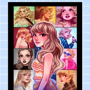 PRINT Taylor Swift Eras Tour erikathegoober Illustration Art Print Wall Decor image 2