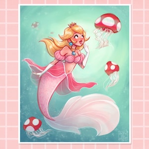 Princess Peach Mermaid     | ART PRINT