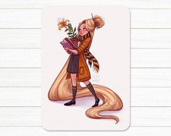 PRINT: Hufflepuff Rapunzel - erikathegoober Illustration - Art Print - Wall Decor