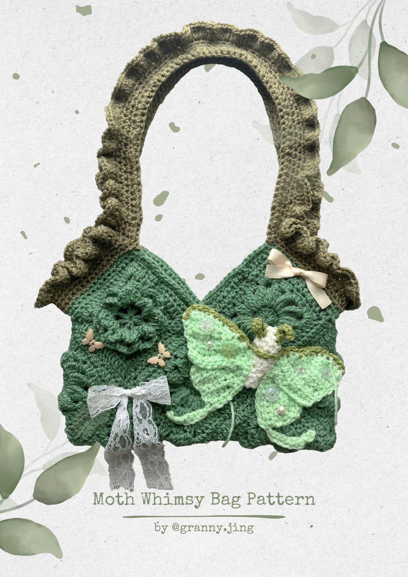 Moth Whimsy Bag PDF Crochet Pattern - DIGITAL ITEM!