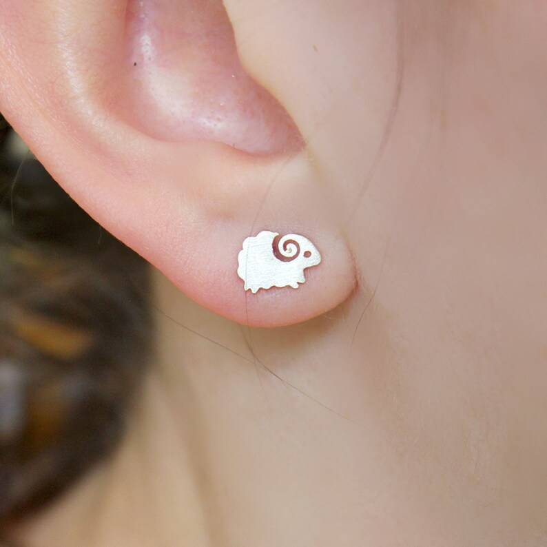 925 Sterling Silver Sheep Lamb Stud Earrings hopping lamb Etsy