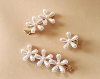 Pearl flower bridal hair accessory hair clip wedding brides bridesmaids hair gift