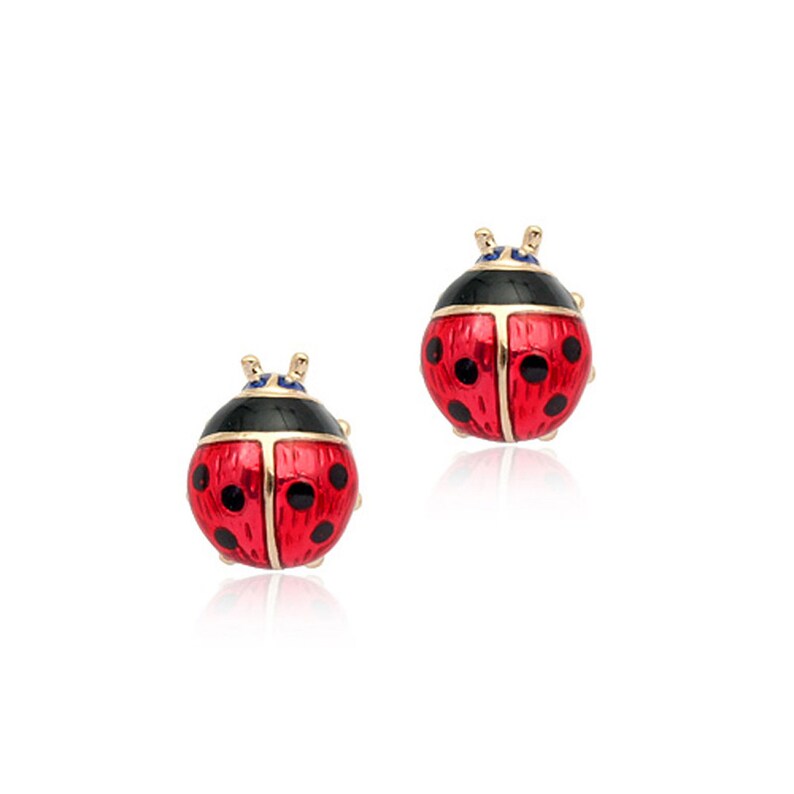 Ladybird earrings gold Clearance