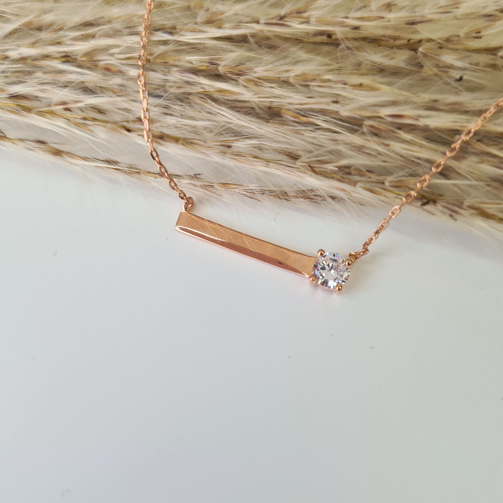 Single bar necklace sale