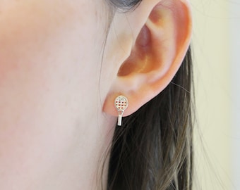 925 Sterling Silver Tennis Racquet Mini Post Stud Earrings Ball Button Sport Fine Jewelry Gifts For Women For Her 925 Sterling Silver Tennis Racquet Mini Post Stud Earrings Ball Button Sport Fine Jewelry Gifts For Women For Her
