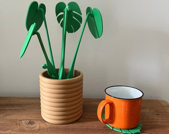 Monstera 3D Printed Fake Plant Doubles as Drink Coasters! | House Plant | Indoor Plant | Fake Plant