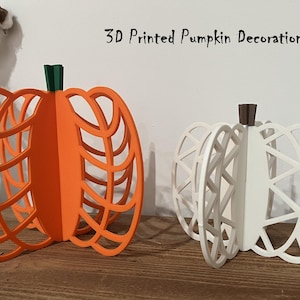 3D Printed Pumpkin Decoration Set of 2 | Halloween Decor | Fall Decor | 3D Printed Decor