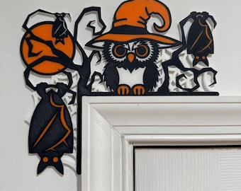 3D Printed Halloween Owl Door Corner Decoration | Spooky Home Decor
