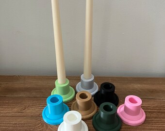 Candlestick Holder - 3D Printed | Minimalist | Tapered Candle Holder | Modern Home | Wedding Decor | Tabletop | Centerpiece | Mantle