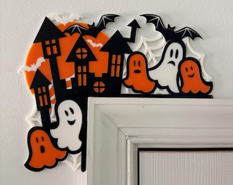 3D Printed Halloween Door Corner Decoration | Ghost House Topper