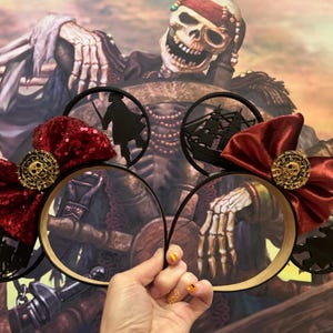 Pirates Inspired Mickey Mouse Ears, 3D Printed Pirates of the Caribbean Minnie Mouse Ears, Pirate 3D Ears, Pirate mouse ears, Pirate ears