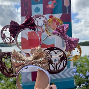 Epcot Food & Wine Park Mouse Ears, 3D Printed Food and Wine Ears, 3D Food  and Wine Festival Ears, Merlot Ears, Rose' Ears, Champagne Ears