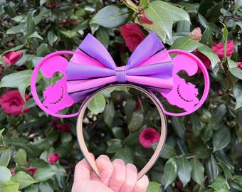 Cheshire Cat park Mouse Ears, 3D Alice In Wonderland Cheshire Cat Minnie Mouse Ears, Cheshire Cat ears, Cheshire Cat Inspired mouse ears,