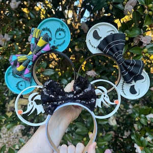 Jack, Sally & Zero Mouse Ears, 3D Jack Ears, Sally ears, nightmare before Christmas mouse ears, Jack park ears,, Sally park ears, Zero ears