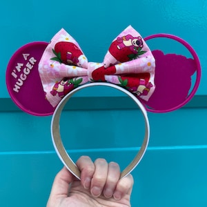 Lotso park Mouse Ears, Toy Story Lotso Inspired 3D Printed Ears, Lotso Mouse Ears, Lotso mouse ears, Lotso Hugger mouse ears, Lotso ears