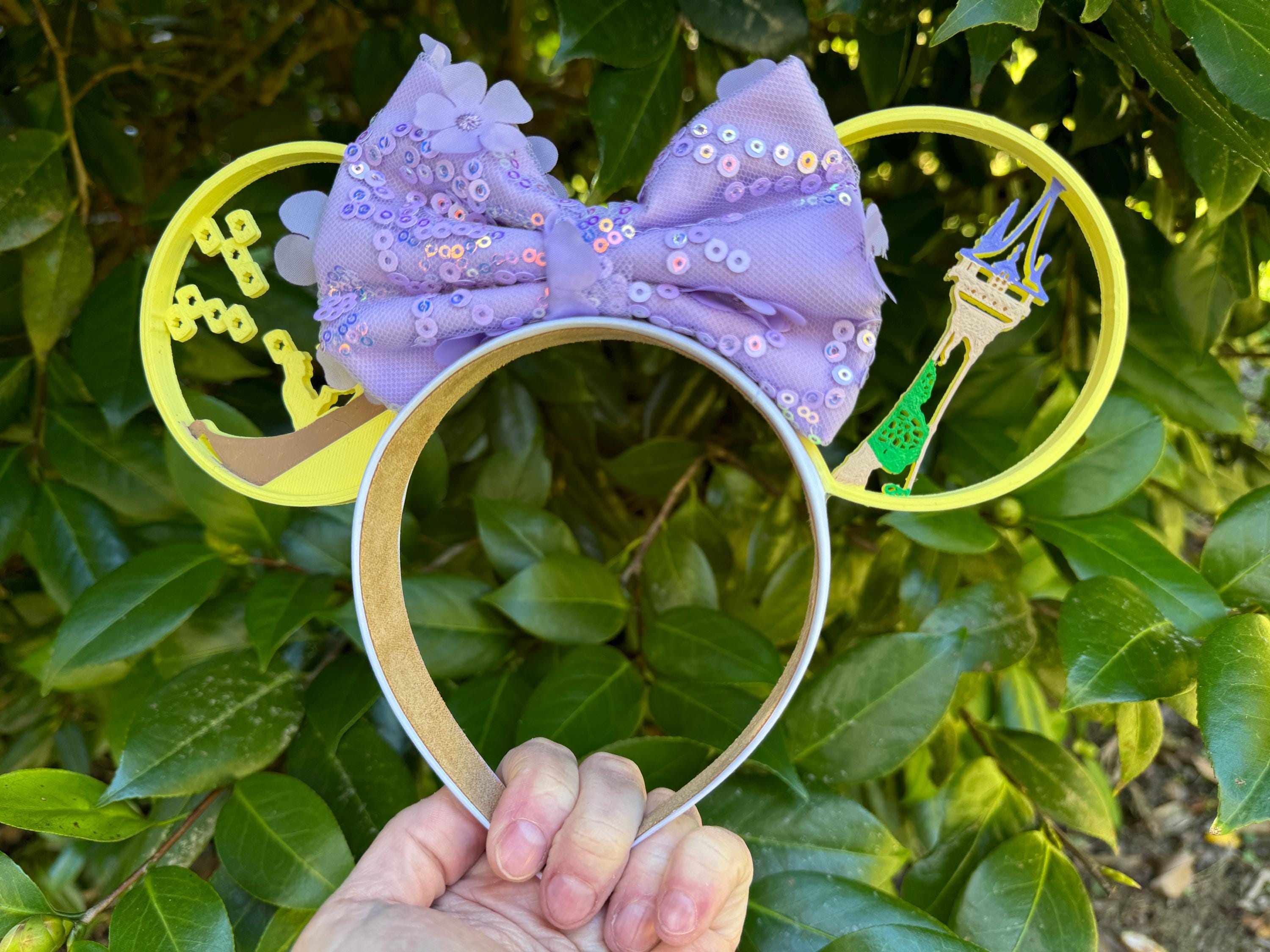 Disney Rapunzel 3D printer custom Minnie Mouse ears Best Day Ever - 3D Tangled Ears *bow Sold Separately * - Etsy main image 3