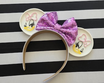 Daisy Duck park Mouse Ears, 3D Printed Daisy Duck Mouse Ears, 3D Ears, Daisy Duck Inspired Mouse Ears, Daisy Mouse ears, Daisy ears