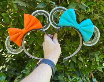 Tron park Mouse Ears, 3D Tron glow in the dark Ears, Team Blue Ears, Team orange ears, Glow in the dark tron mouse ears, Tron  ears