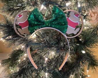 Christmas Gus Gus Inspired park Mouse Ears, Christmas Gus Mouse Ears, Looking like a snack Inspired mouse ears, Christmas park Gus Gus ears