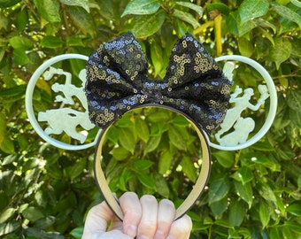 Hitchhiking ghosts park Mouse Ears, 3D Printed Haunted Mansion Inspired Mouse Ears, 3D Ears, Haunted Mansion Ears, glow in the dark ears