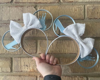 Cinderella Castle park Mouse Ears, 3D rhinestone Castle Mouse Ears, Bling Castle Disney Inspired mouse ears, cinderella ears