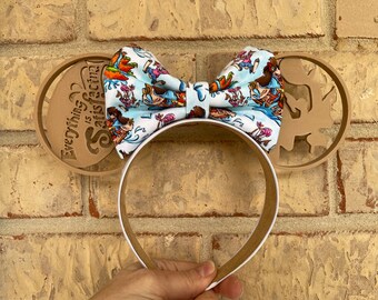 Splash Mountain Mickey  Mouse Ears, 3D Printed Splash Mountain Inspired Minnie Mouse Ears, Disney Inspired Mouse Ears, Splash Mountain ears