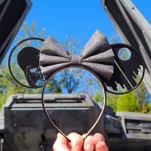 Darth Vader park Mouse Ears, 3D Printed Star Wars Inspired Mouse Ears, 3D Darth Vader Ears, Death Star Ears, The Dark Side park mouse ears