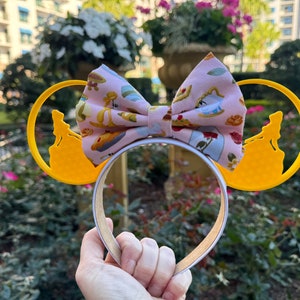 Belle Inspired park Mouse Ears, Beauty and the Beast Mouse Ears, Be Our Guest Inspired mouse ears, Belle ears, Belle book mouse ears