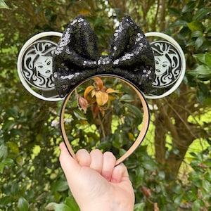 Madame Leota park Mouse Ears, 3D Printed Haunted Mansion Inspired Mouse Ears, Madame Leota 3D Ears, Madame Leota glow in the dark ears
