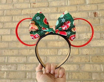 Christmas park Mouse Ears, 3D Printed Christmas Mouse inspired  Ears, 3D mouse Ears, Christmas ears, Christmas mouse ears, park mouse ears