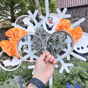 Olaf Inspired park Mouse Ears, 3D Printed Olaf Mouse Ears, 3D Olaf Ears, Frozen Ears, Olaf park mouse Ears, Olaf Ears, Olaf frozen park ears