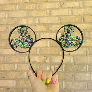 Halloween rhinestone park Mouse Ears, 3D Printed Minnie Mouse Ears, rhinestone 3D Ears, halloween bedazzled Mouse Ears, bling mouse ears