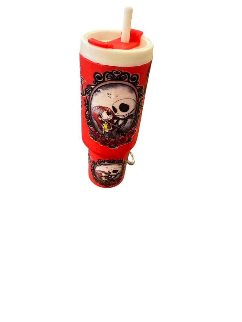 Nightmare Before Christmas Tumbler Chapstick Holder, 3D printed chapstick holder, Jack & Sally tumbler holder, Oogie chapstick holder Rot