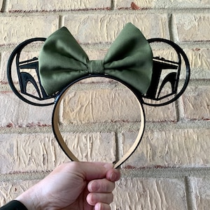 Mandalorian park Mouse Ears, Mandalorian Inspired 3D Printed Ears, Star Wars Inspired Mouse Ears, Mando Inspired ears, Mandalorian ears